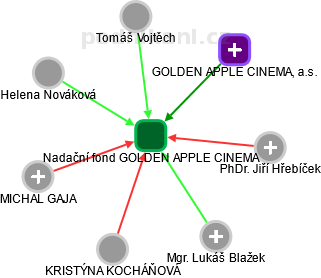 Nadační fond GOLDEN APPLE CINEMA - náhled vizuálního zobrazení vztahů obchodního rejstříku