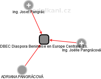 DBEC Diaspora Beninoise en Europe Centrale, z.s. - náhled vizuálního zobrazení vztahů obchodního rejstříku