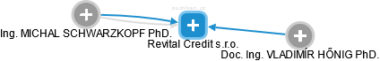 Revital Credit s.r.o. - náhled vizuálního zobrazení vztahů obchodního rejstříku