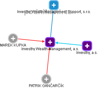Investhy Wealth Management, a.s. - náhled vizuálního zobrazení vztahů obchodního rejstříku