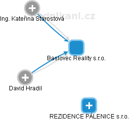 Baslovec Reality s.r.o. - náhled vizuálního zobrazení vztahů obchodního rejstříku