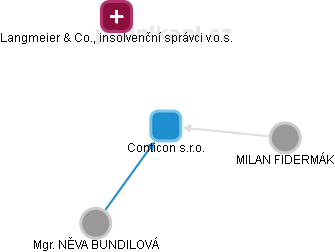 Conticon s.r.o. - náhled vizuálního zobrazení vztahů obchodního rejstříku