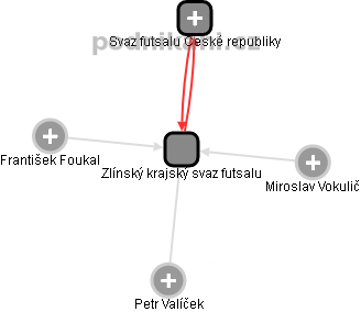 Zlínský krajský svaz futsalu - náhled vizuálního zobrazení vztahů obchodního rejstříku