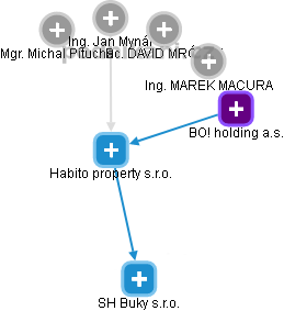Habito property s.r.o. - náhled vizuálního zobrazení vztahů obchodního rejstříku