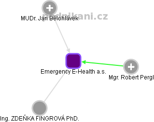Emergency E-Health a.s. - náhled vizuálního zobrazení vztahů obchodního rejstříku