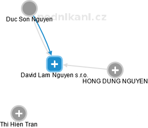 David Lam Nguyen s.r.o. - náhled vizuálního zobrazení vztahů obchodního rejstříku