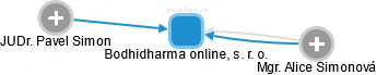 Bodhidharma online, s. r. o. - náhled vizuálního zobrazení vztahů obchodního rejstříku