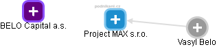 Project MAX s.r.o. - náhled vizuálního zobrazení vztahů obchodního rejstříku