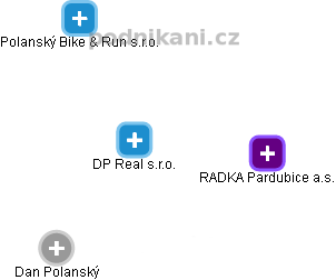 DP Real s.r.o. - náhled vizuálního zobrazení vztahů obchodního rejstříku