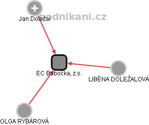 EC Babočka, z.s. - náhled vizuálního zobrazení vztahů obchodního rejstříku