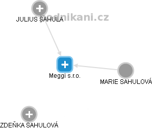 Meggi s.r.o. - náhled vizuálního zobrazení vztahů obchodního rejstříku