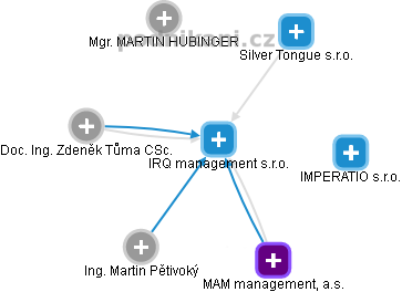 IRQ management s.r.o. - náhled vizuálního zobrazení vztahů obchodního rejstříku
