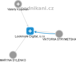Lookmore Digital, s.r.o. - náhled vizuálního zobrazení vztahů obchodního rejstříku