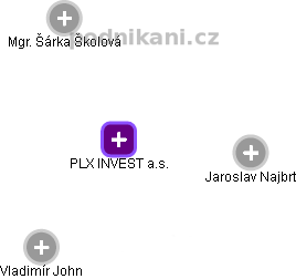 PLX INVEST a.s. - náhled vizuálního zobrazení vztahů obchodního rejstříku