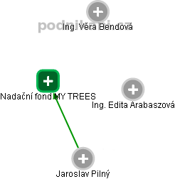 Nadační fond MY TREES - náhled vizuálního zobrazení vztahů obchodního rejstříku