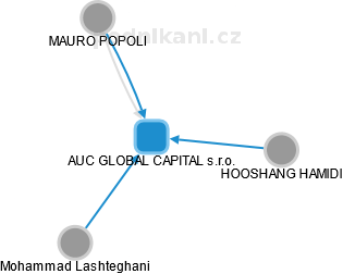 AUC GLOBAL CAPITAL s.r.o. - náhled vizuálního zobrazení vztahů obchodního rejstříku