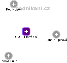 OVUS Slaný a.s. - náhled vizuálního zobrazení vztahů obchodního rejstříku