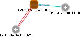 HASCH & HASCH, k.s. - náhled vizuálního zobrazení vztahů obchodního rejstříku