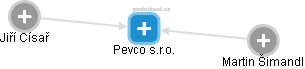 Pevco s.r.o. - náhled vizuálního zobrazení vztahů obchodního rejstříku