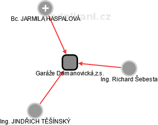 Garáže Domanovická,z.s. - náhled vizuálního zobrazení vztahů obchodního rejstříku