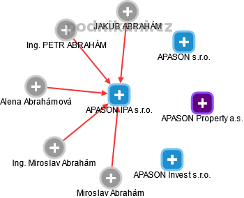 APASON IPA s.r.o. - náhled vizuálního zobrazení vztahů obchodního rejstříku