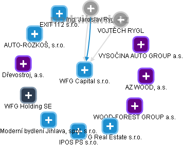 WFG Capital s.r.o. - náhled vizuálního zobrazení vztahů obchodního rejstříku