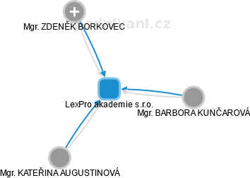 LexPro akademie s.r.o. - náhled vizuálního zobrazení vztahů obchodního rejstříku