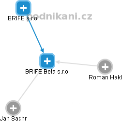 BRIFE Beta s.r.o. - náhled vizuálního zobrazení vztahů obchodního rejstříku