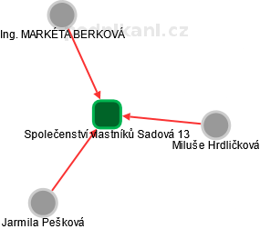 Společenství vlastníků Sadová 13 - náhled vizuálního zobrazení vztahů obchodního rejstříku