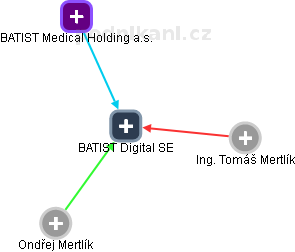 BATIST Digital SE - náhled vizuálního zobrazení vztahů obchodního rejstříku