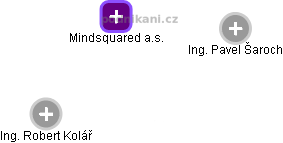 Mindsquared a.s. - náhled vizuálního zobrazení vztahů obchodního rejstříku