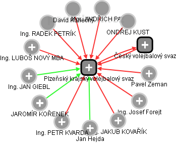 Plzeňský krajský volejbalový svaz - náhled vizuálního zobrazení vztahů obchodního rejstříku