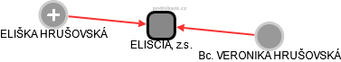 ELISCIA, z.s. - náhled vizuálního zobrazení vztahů obchodního rejstříku