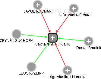 Sajtna fans HCK z. s. - náhled vizuálního zobrazení vztahů obchodního rejstříku