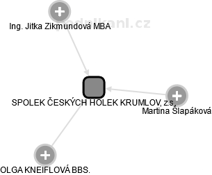 SPOLEK ČESKÝCH HOLEK KRUMLOV, z.s. - náhled vizuálního zobrazení vztahů obchodního rejstříku
