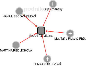PALUBA LIVE, z.s. - náhled vizuálního zobrazení vztahů obchodního rejstříku