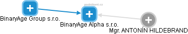 BinaryAge Alpha s.r.o. - náhled vizuálního zobrazení vztahů obchodního rejstříku