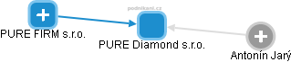 PURE Diamond s.r.o. - náhled vizuálního zobrazení vztahů obchodního rejstříku