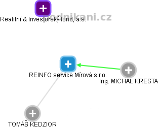 REINFO service Mírová s.r.o. - náhled vizuálního zobrazení vztahů obchodního rejstříku