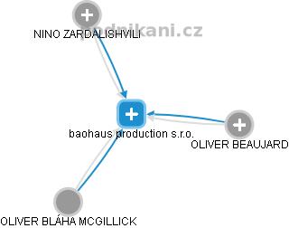 baohaus production s.r.o. - náhled vizuálního zobrazení vztahů obchodního rejstříku
