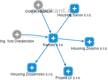 Nanoxy s.r.o. - náhled vizuálního zobrazení vztahů obchodního rejstříku
