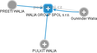 WALIA GROUP SPOL s.r.o. - náhled vizuálního zobrazení vztahů obchodního rejstříku