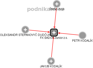 FK SADOV Junior z.s. - náhled vizuálního zobrazení vztahů obchodního rejstříku