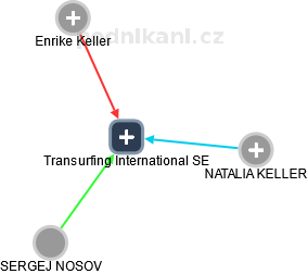 Transurfing International SE - náhled vizuálního zobrazení vztahů obchodního rejstříku