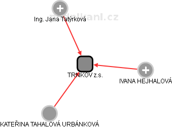 TRNKOV z.s. - náhled vizuálního zobrazení vztahů obchodního rejstříku