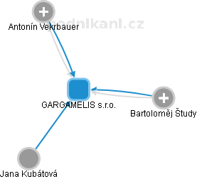 GARGAMELIS s.r.o. - náhled vizuálního zobrazení vztahů obchodního rejstříku