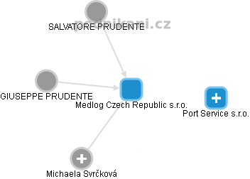 Medlog Czech Republic s.r.o. - náhled vizuálního zobrazení vztahů obchodního rejstříku