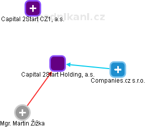 Capital 2Start Holding, a.s. - náhled vizuálního zobrazení vztahů obchodního rejstříku