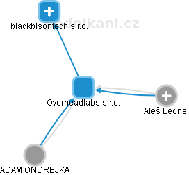 Overheadlabs s.r.o. - náhled vizuálního zobrazení vztahů obchodního rejstříku