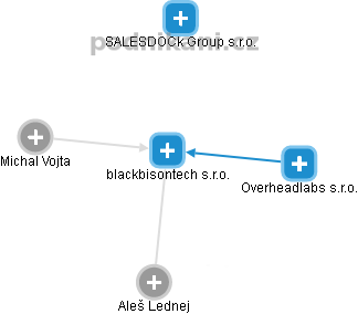 blackbisontech s.r.o. - náhled vizuálního zobrazení vztahů obchodního rejstříku